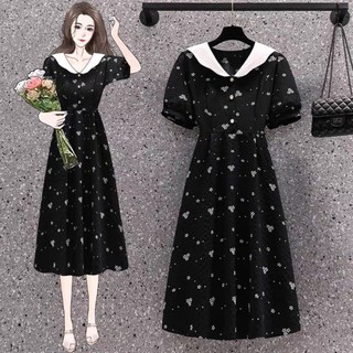 🌸Hàng Order(Sẵn 2XL)🌸Váy Đầm Bigsize Hoa Nhí Cổ Sơ Mi Đính Cúc Ngọc Dáng Dài Tiểu Thư Nữ Tính🌸Hàng Quảng Châu
