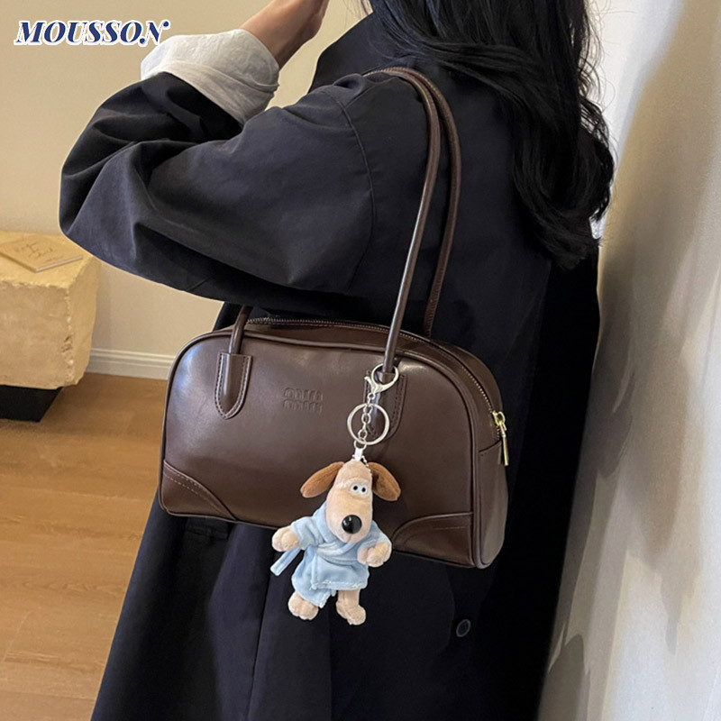 Túi đeo vai nữ Mousson Miu Home Maill Retro Hàn Quốc Ins Bowling Túi xách đa năng