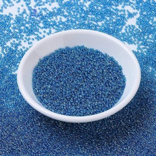 10g MIYUKI Tròn Rocailles Hạt Giống Nhật Bản 11 / 0 (RR291) Trong Suốt Capri Blue AB 2x1.3mm Lỗ: 0.8mm khoảng 1111 chiếc / 10g