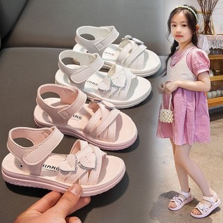Giày sandal bé gái mùa hè phong cách mới trẻ em giày bé gái đế mềm giày đi biển vừa lớn trẻ em giày sandal tình yêu