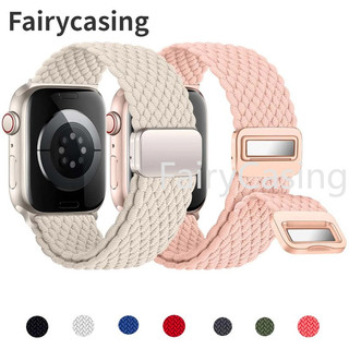 Dây đeo nylon khóa từ tính cho Apple watch Band Ultra 2 49mm Series 9 41MM 45MM cho iWatch S9 8 7 6 5 4 3 2 1 SE 40MM 44MM 42MM 38MM Dây đeo vòng tay bện