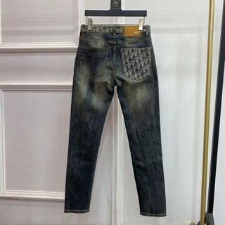 Dior Cao Cấp Mới Thu Đông Đơn Giản Châu Âu Cao Cấp Hợp Thời Trang Thương Hiệu Quần Jean Thủ Công Rửa Hàng Châu Âu S