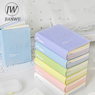 Jianwu 80 Tờ / cuốn Dày Series Mini Dopamine Màu PU Notebook Sáng Tạo DIY Tạp Chí Đồ Dùng Học Sinh Văn Phòng Phẩm