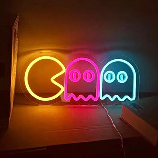 Đèn led neon hình PACMAN đèn neon sign fnd, trang trí phòng ngủ decor phòng treo tường - 361