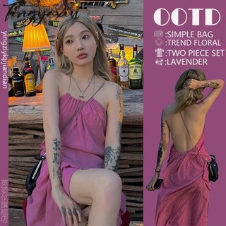 Tingyaxiu Váy cổ áo nữ cao cấp kiểu Pháp gợi cảm tiết lộ váy khí chất bên bờ biển phong cách nghỉ mát dáng rộng váy đi biển giảm béo