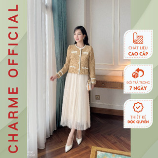 Chân váy dập ly 3 lớp thiết kế Charme 10142