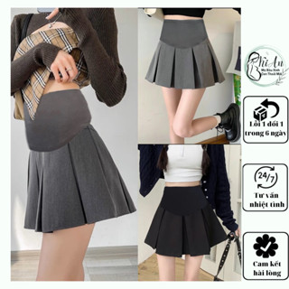 Chân váy bầu tennis Ki An xếp ly cho bà bầu có quần bên trong, chân váy xếp ly from rộng mặc thỏa mái