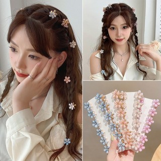 10 cái / bộ pha lê ngọc trai hoa kẹp tóc mini nổ kẹp kẹp tóc phụ kiện tóc dễ thương cho nữ