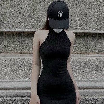 Đầm maxi cổ yếm siêu đẹp hình thật, đầm ôm dáng dài ôm sát body | BigBuy360 - bigbuy360.vn