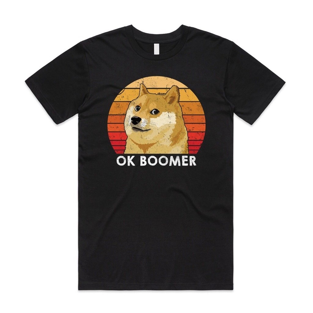 2024 bánh quế cho bạn bè Doge Ok Boomer Áo thun Tee Ngộ nghĩnh Meme Internet Gen Z Retro Vintage xs-