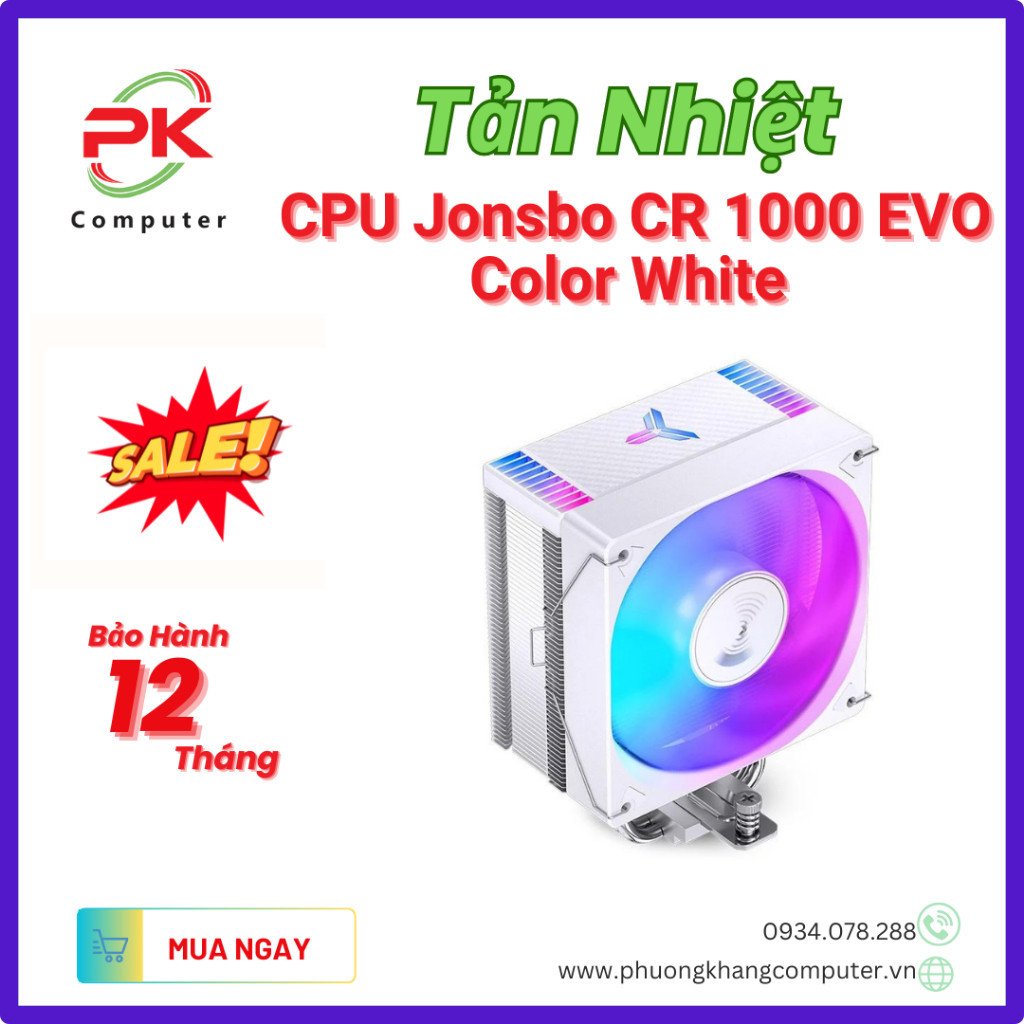 Tản nhiệt khí JONSBO CR-1000 EVO Color WHITE