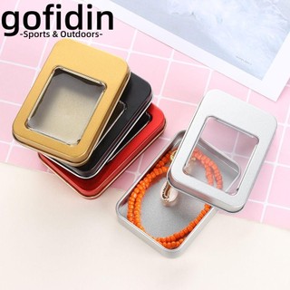 gofidin thiếc đựng trang sức/tai nghe/tiền xu/chìa khóa hình chữ nhật nhiều màu