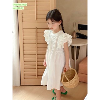 Đầm trắng tay cánh tiên cho bé