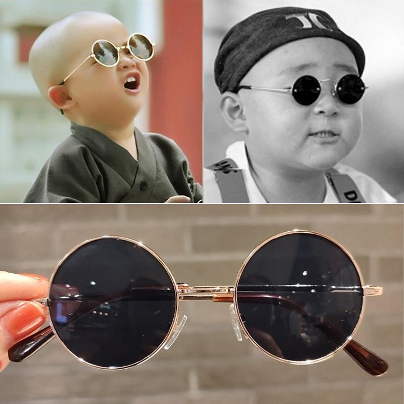 0-12 Tuổi Trẻ Em Khung Tròn Kính Mát Nhiều Màu Sắc Retro Kính Mắt Bé Trai Bé Gái Kính Thời Trang Chụp Ảnh Chống Đỡ