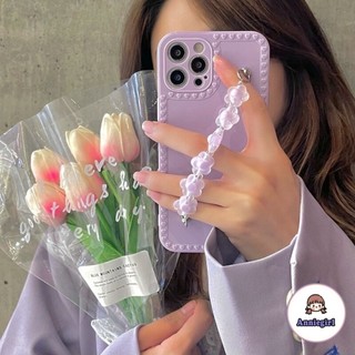 Ốp điện Thoại TPU Mềm Chống Sốc Phối Dây đeo Hình Hoa Cho Iphone 13 12 11 Pro Max Xr Xs Max 8 7 Plus