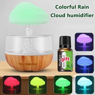 Máy Phun Sương Mưa Mây Đêm Ánh Sáng Thơm Tinh Dầu Khuếch Tán Micro Máy Tạo Độ Ẩm Để Bàn Đài Phun Nước Đầu Giường Ngủ Thư Giãn Tâm Trạng Giọt Nước Âm Thanh