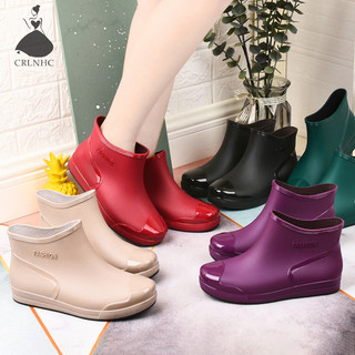 Lễ hội mạ nước CRLNHC Giày bốt đi mưa chống trượt ngắn thời trang dành cho nữ vn