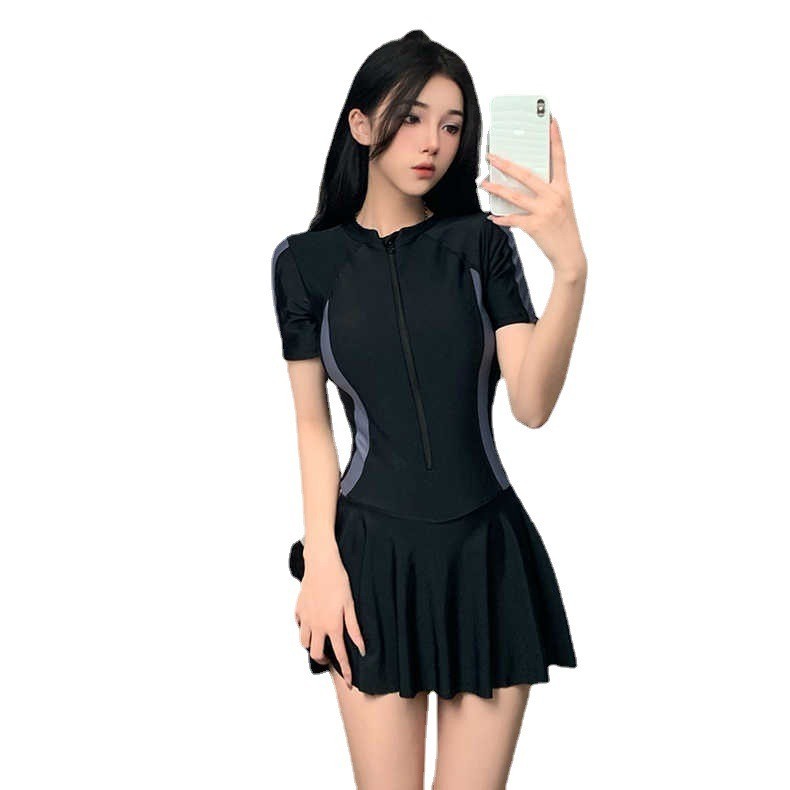 Đồ Bơi Nữ Một Mảnh Thể Thao Mùa Xuân Nóng Đồ Bơi Đơn Giản Bảo Thủ Slim-fit Ôm Hơn Nhìn Đầm Phong Cách V | BigBuy360 - bigbuy360.vn