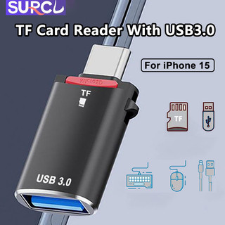 Suprcl type c otg với đầu đọc thẻ tf bộ chuyển đổi usb 3.0 sang type c nhanh cho iphone 15 series, macbook pro / air huawei, bộ chuyển đổi usb mini, usb c sang usb 3.0 với đầu đọc thẻ tf.