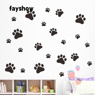 Bộ 22 Miếng Dán Tường Trang Trí Bằng Vinyl In Họa Tiết Dấu Chân Chó Mèo Hoạt Hình Dễ Thương Có Thể Tháo Rời