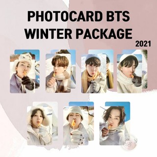 Thẻ card bo góc thành viên bts - winter package 2021 - giấy c300 cứng cáp - cán sần xịn