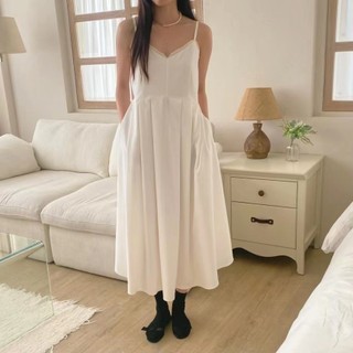 Suxi Váy dây đeo cổ chữ V gợi cảm đa năng phong cách Hàn Quốc dành cho nữ 240307