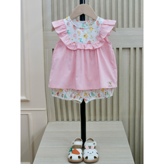  Bộ Đồ CARROT Cho Bé Gái Dáng Baby Doll Họa Tiết Chim Vành Khuyên Chất Thô Cotton Thoáng Mát Thấm Hút Mồ Hôi Tốt 