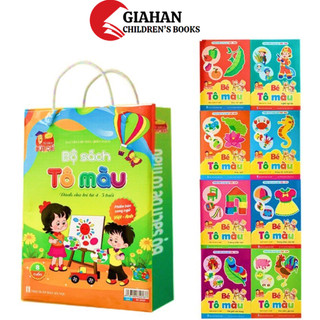  Sách - Bộ Sách Tô Màu phiên bản song ngữ Việt-Anh - Dành cho bé từ 4-5 tuổi (Túi 8 cuốn)