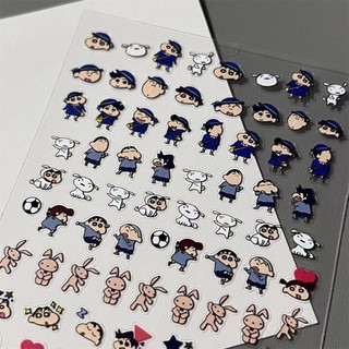 Nhãn dán Crayon Shin-chan dòng màu xanh lam Nhãn dán trong suốt dễ thương