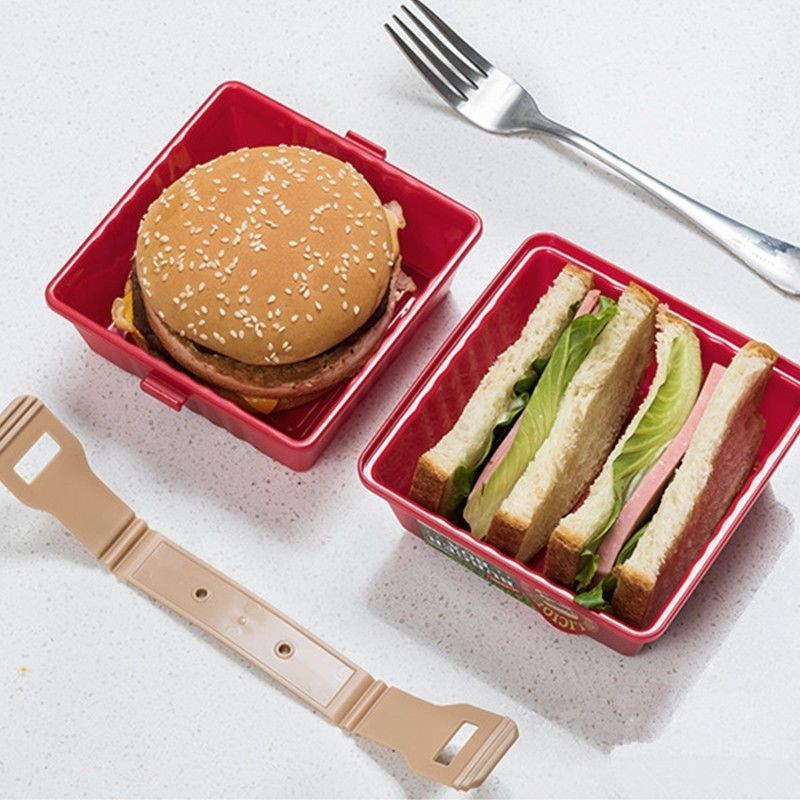 Hộp đựng bánh hamburger Hộp Cơm Bento hộp bảo quản bánh sandwich Hộp đựng kín nhà bếp hộp cơm trưa c