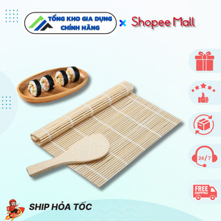 Mành tre cuộn cơm kimbap cuốn sushi, mành cuộn cơm tre lạt tròn, sản phẩm thủ công tự nhiên an toàn khi sử dụng