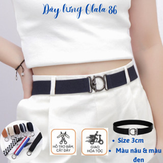 Thắt lưng chun co giãn,đai thắt váy, dây nịt thun nam nữ, dây nịt blazer áo sơ mi 3cm bản to OLL294