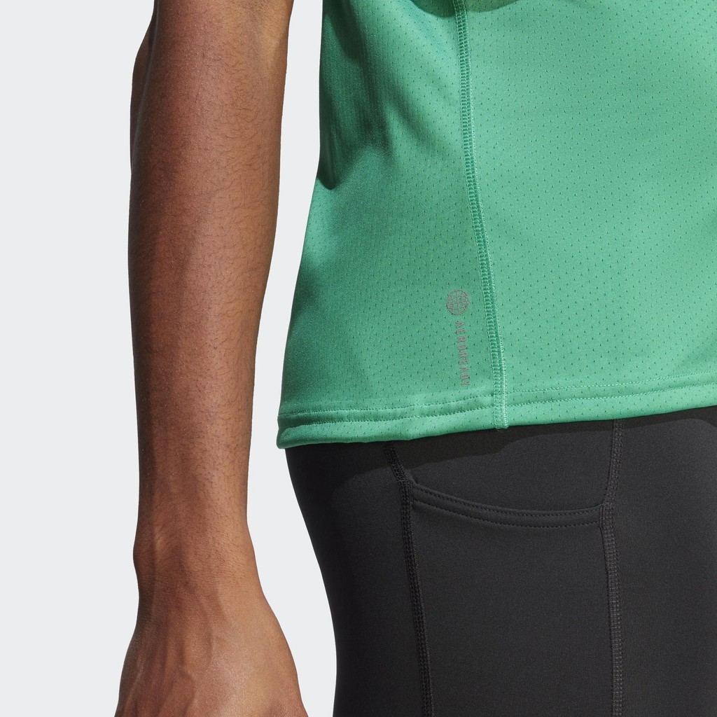 Adidas Chạy Áo Thun chạy bộ 3 Sọc Run Icons Low-Carbon Nữ màu xanh lá HM4302