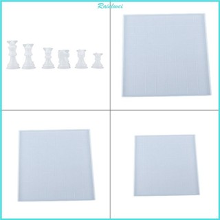 Rainl 3D Checkerboard Cờ Vua Silicone DIY Khuôn Cờ Vua Checker Board Nhựa Khuôn