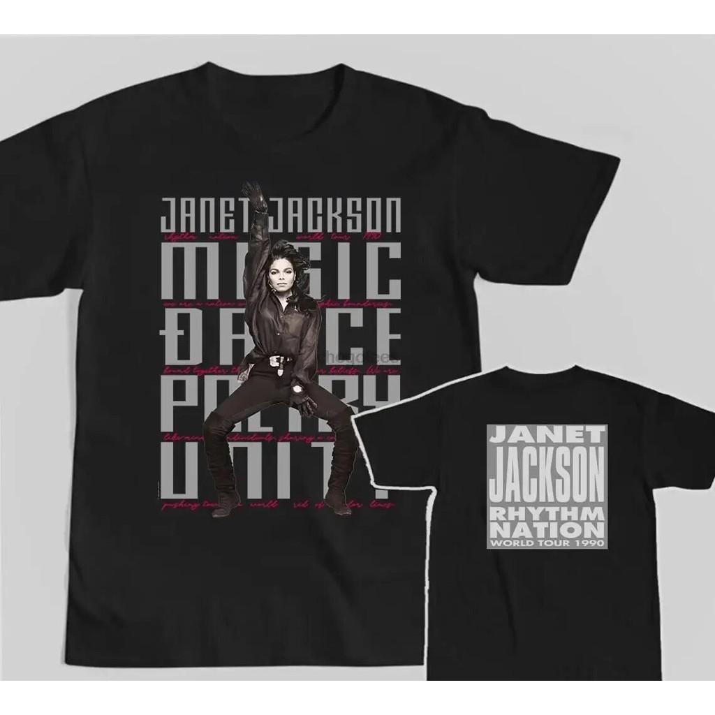 Bánh quế 2024 cho bạn bè Kaus 1990 tur dunia negara Janet Jackson, kaus konser thập niên 90 Janet Ja