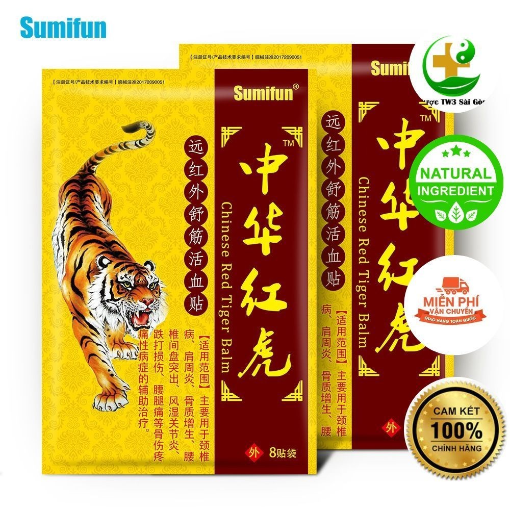 8 Miếng Cao Dán Con Cọp, Dán Đau Lưng, Đau Cổ, Đau Khớp, Đau Vai, … thành phần cao động vật, thảo dược – Hiệu quả sau 2