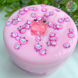 Pink frog pudding slime 200ml - chất slime bóng,dẻo,mềm và không dính tay, có mùi thơm nhẹ db slime