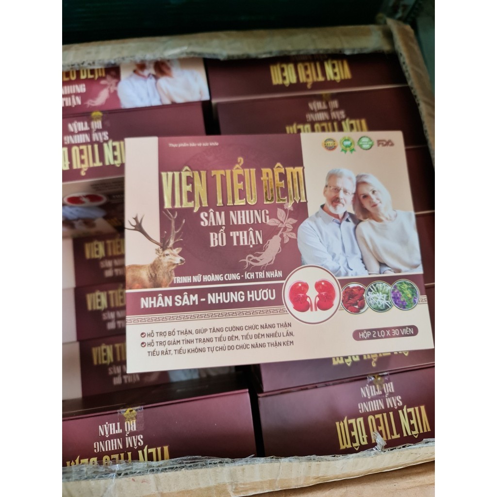 ( hộp 2 lọ x 30 viên ) Viên tiểu đêm sâm nhung bổ thận dùng cho cả nam và nữ