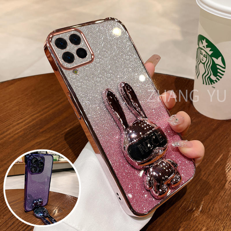 Ốp lưng Samsung A12 A22 4G A22 5G Ốp điện thoại TPU 3D NICE Rabbit stereo đứng silicon mềm mạ điện s