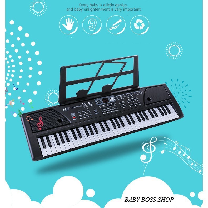 Đàn piano điện tử 61 phím đàn piano học tập mới có mic và sạc pin
