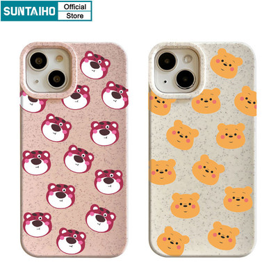 Suntaiho Ngộ nghĩnh Vỏ Điện Thoại Họa Tiết Gấu Hoạt Hình Dễ Thương Cho Iphone 15 14 12 13 11 Pro Max IP 7 8 Plus Iphon X Xs XR Xs Max Silicone Mềm Cao Cấp Chống Sốc Mặt Sau Co