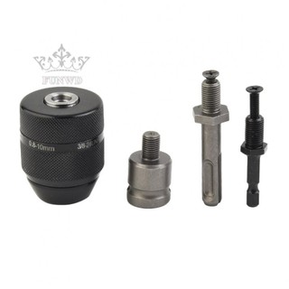 -new in april-4 pcs 3/8-24unf 0.8mm-10mm keyless metal drill chuck with quick-change adapter