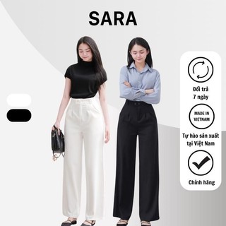 Quần SARA VN Ống Suôn Công Sở Chất GOLD Hàn Cạp Cao 2 Cúc Siêu Hack Dáng Mã: TD065