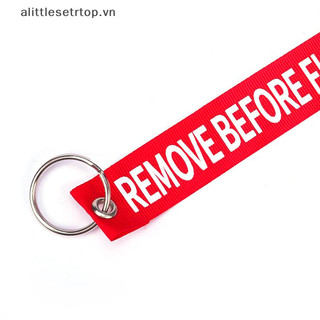Móc Chìa Khóa Thêu Chữ Remove Before Flight Độc Đáo