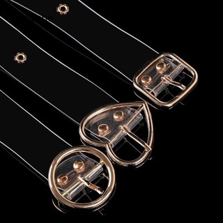 Fudeshe nịt trong suốt bản to phối thiết kế chốt cài độc đáo phong cách Punk thời trang cho nam và nữ