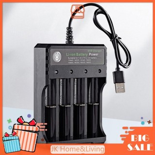 Bộ sạc 18650 4 khe cắm usb cho pin li-ion 3.7v 14500 18650