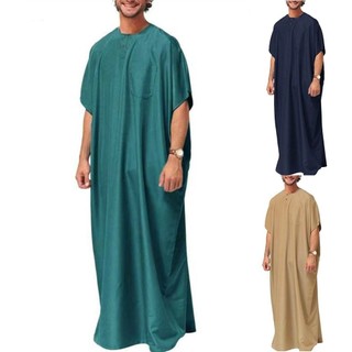 Thebest Nam Hồi Giáo Quần Áo Saudi Juba Ả Rập Kaftan Abaya Thobe Áo Dài Áo