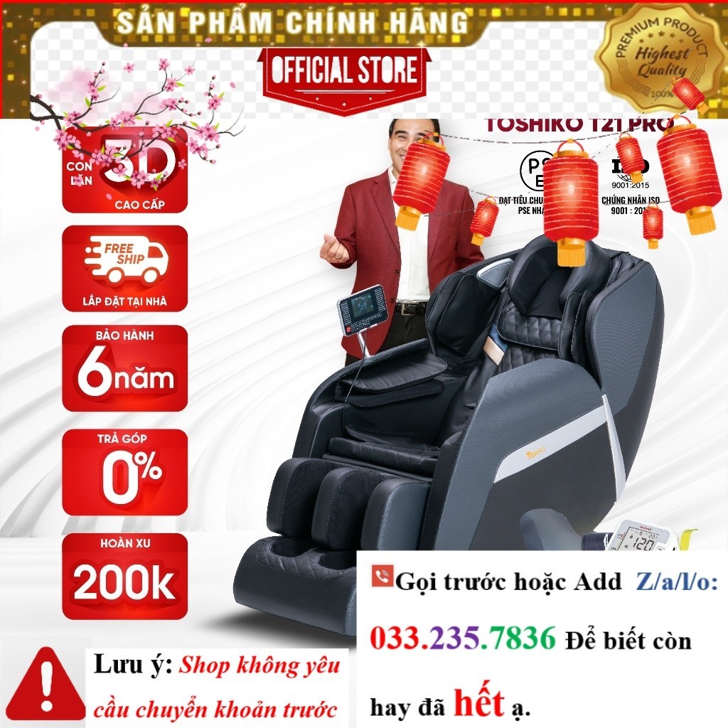 Ghế massage trị liệu toàn thân Toshiko T21 Pro <NEw<