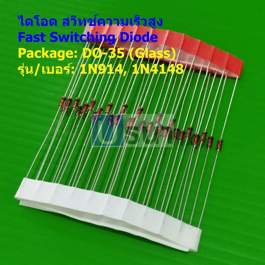(5 Miếng) Công Tắc Tốc Độ Cao Diode Chuyển Đổi Nhanh DO-35 (Thủy Tinh) 100V / 300mA 1N914 1N4148 DO-