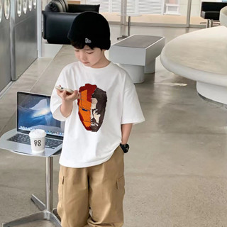 Phlis 2024 Phong Cách Mới Cotton Nguyên Chất Tay Ngắn Marvel Iron Man Áo Thun Bé Trai Mùa Hè Cha Mẹ-Con Mặc Vừa Lớn Trẻ Em Kim Sa Lấp Lánh Đổi Màu